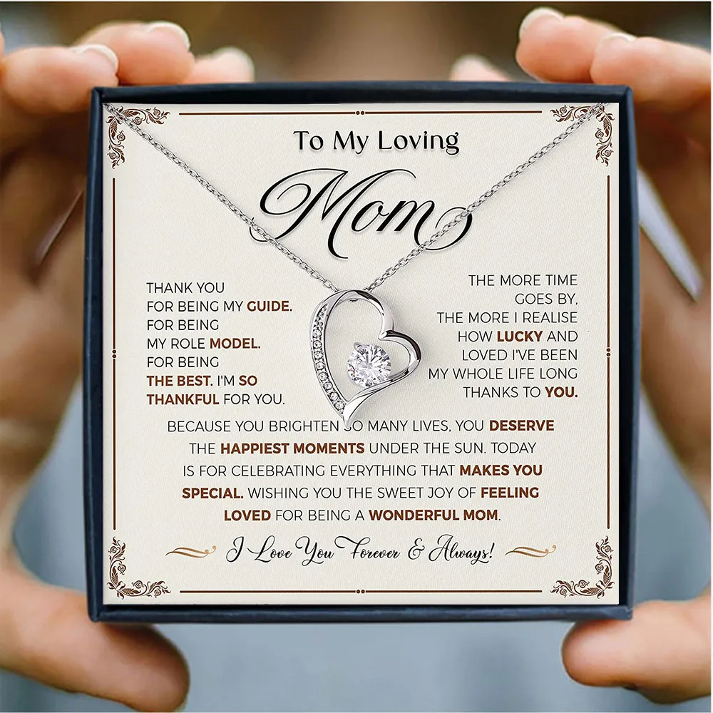 💝The Best Gift For Mom - Heart Necklace With Message Card Gift