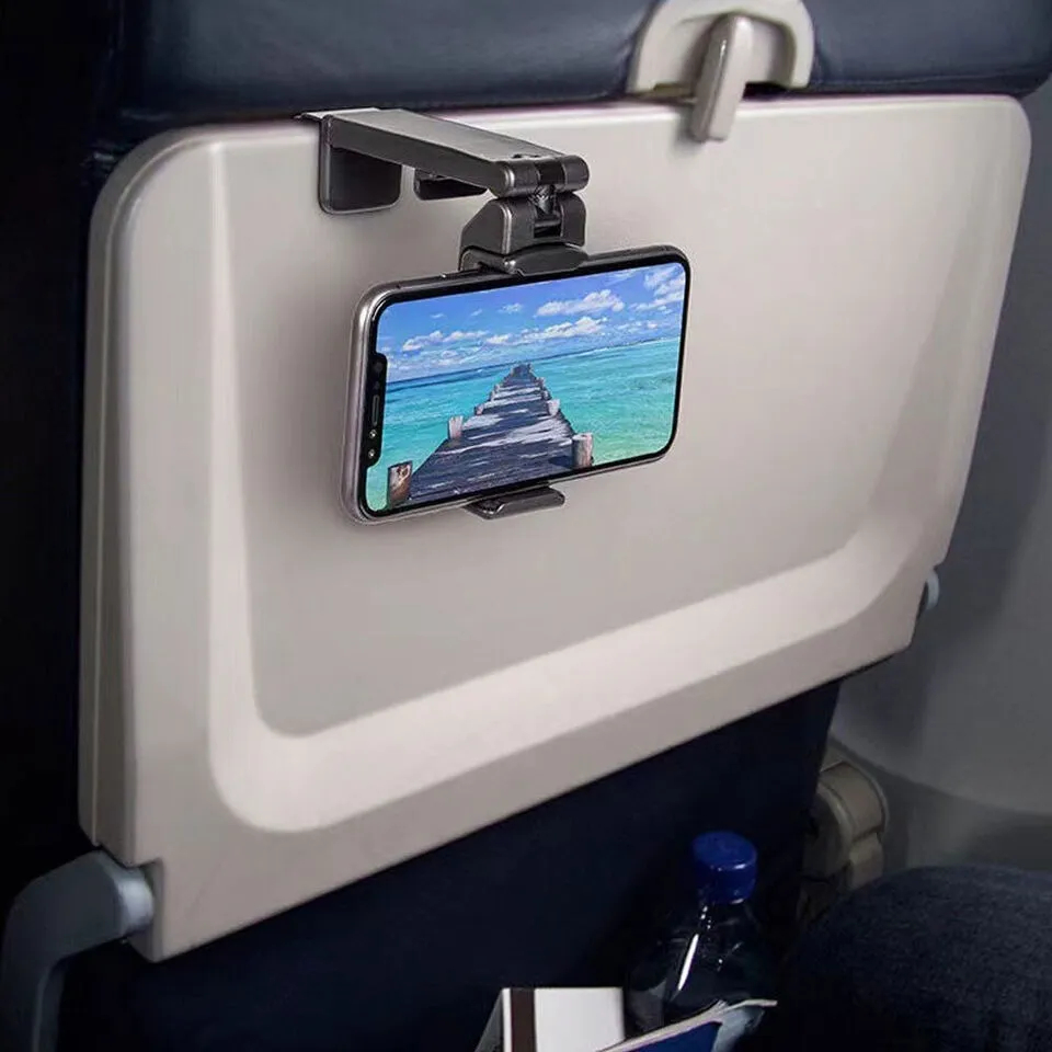 Phone Holder-Portable Travel Stand Desk Flight Foldable Adjustable
