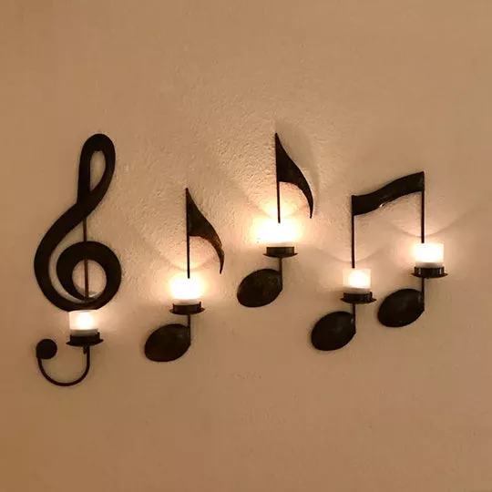 🎶Black Music Note Wall Sconce