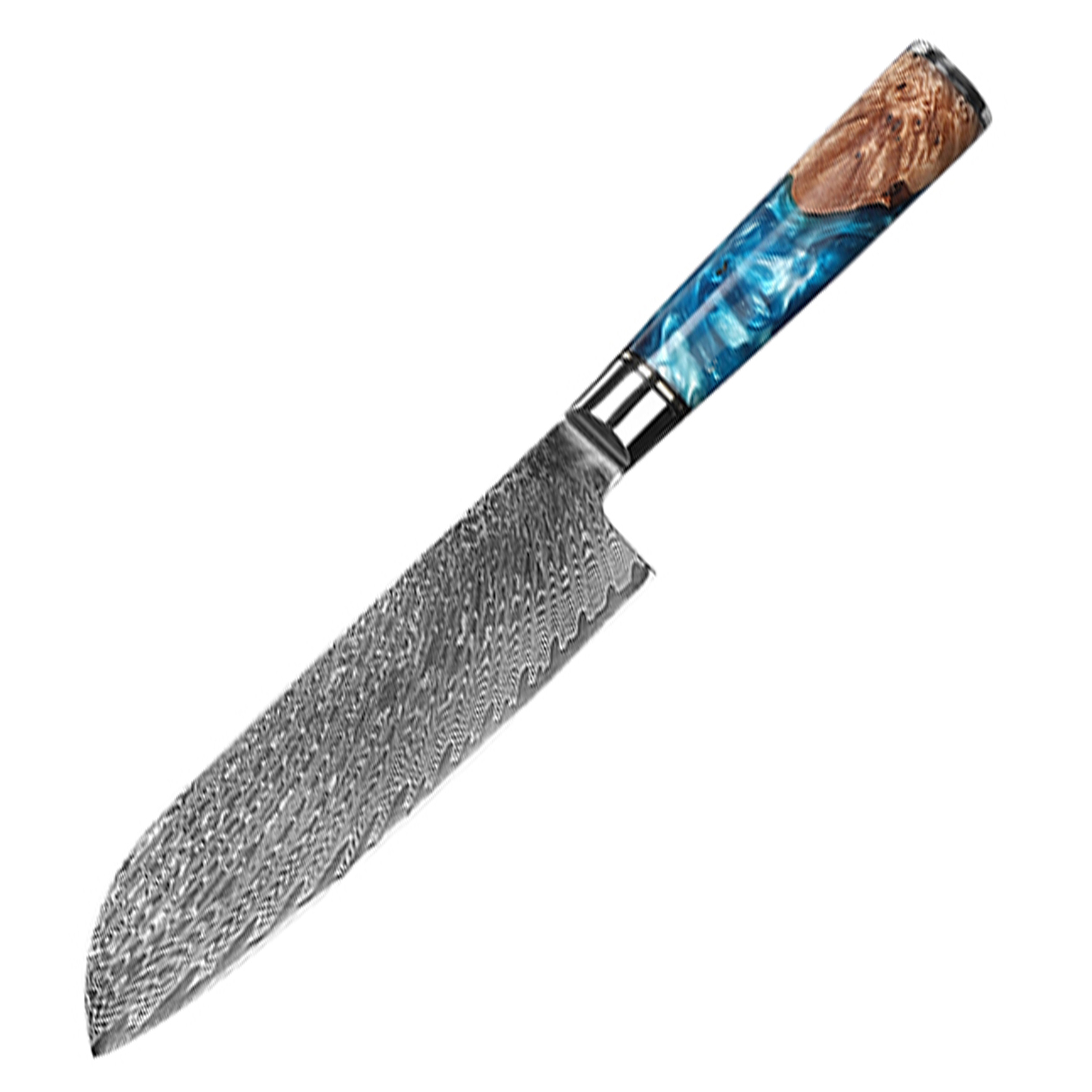 Resin 7" Damascus Santoku Knife 