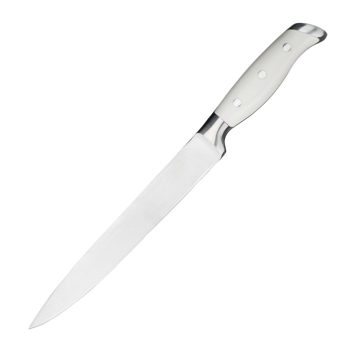 Jourmet 8-inch Slicing Knife displayed, highlighting its sleek stainless steel blade and ergonomic handle for efficient cutting tasks.