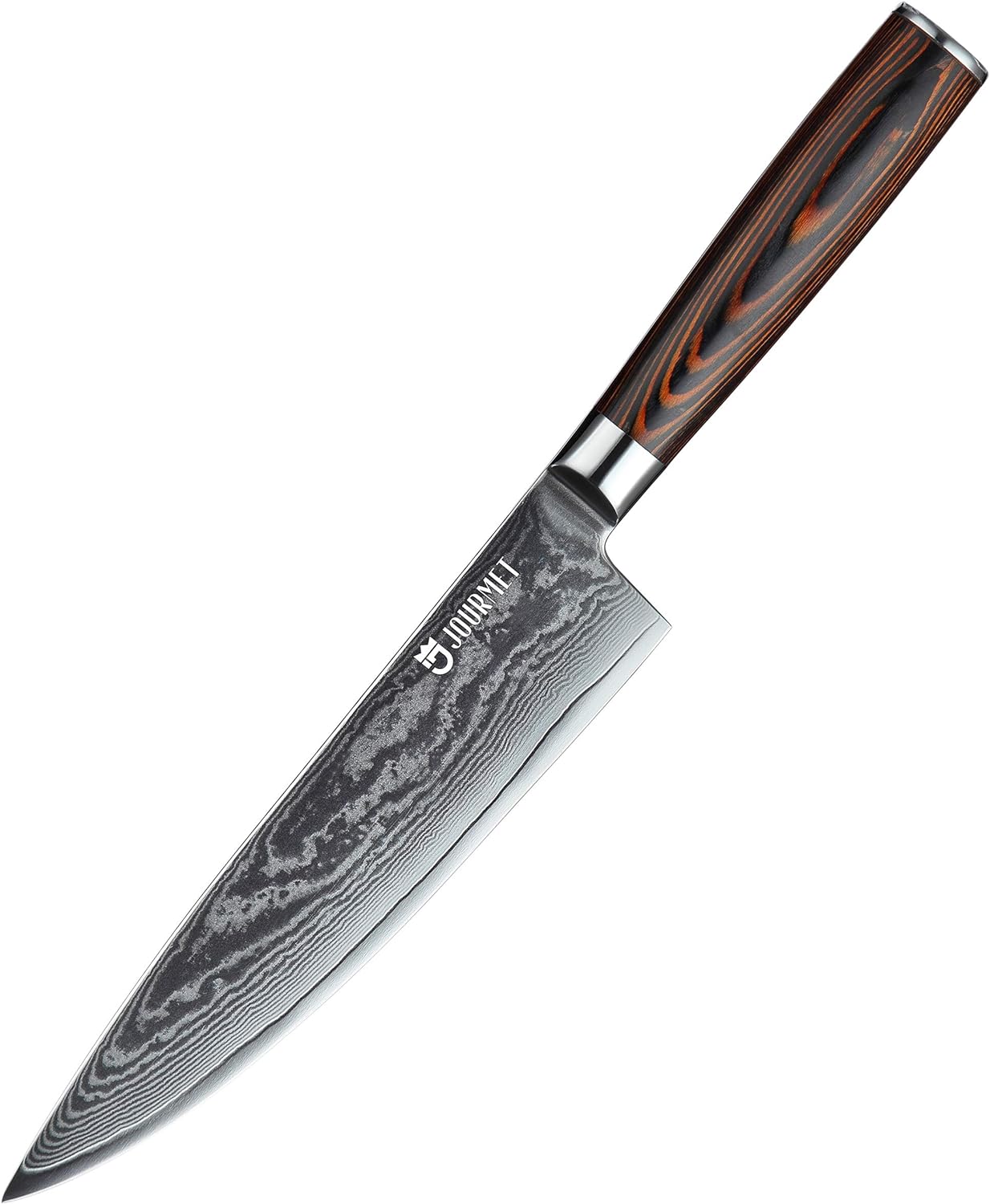 Jourmet 8" Damascus Chef Knife Reddish Brown