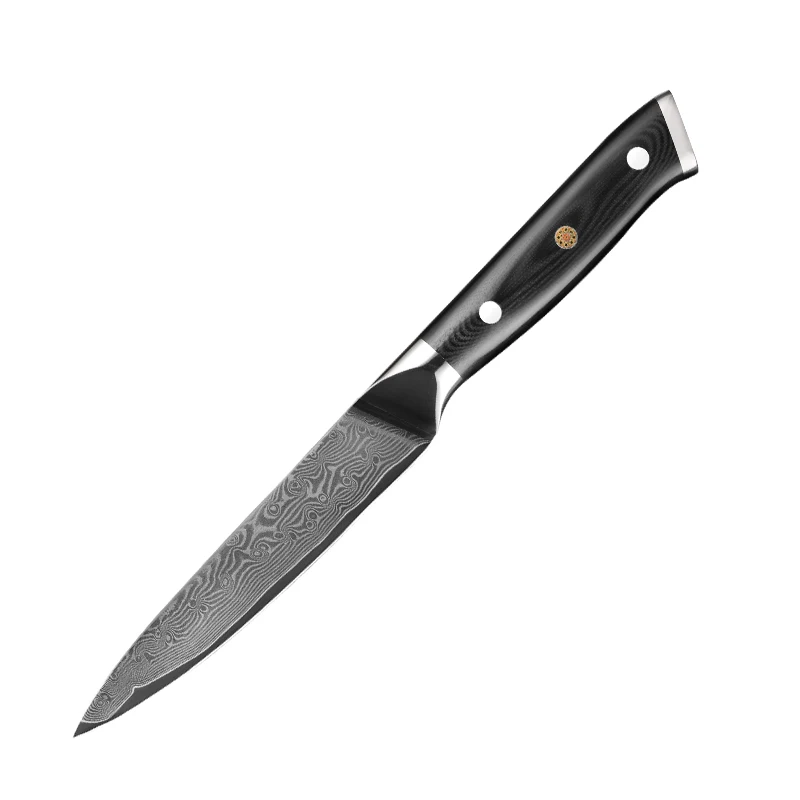 Elite 5" Damascus Utility Knife Black