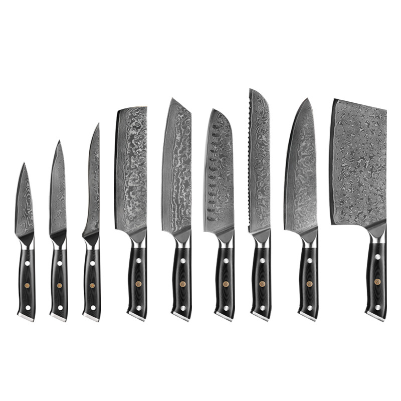 Elite 9 pcs Damascus Knife Set