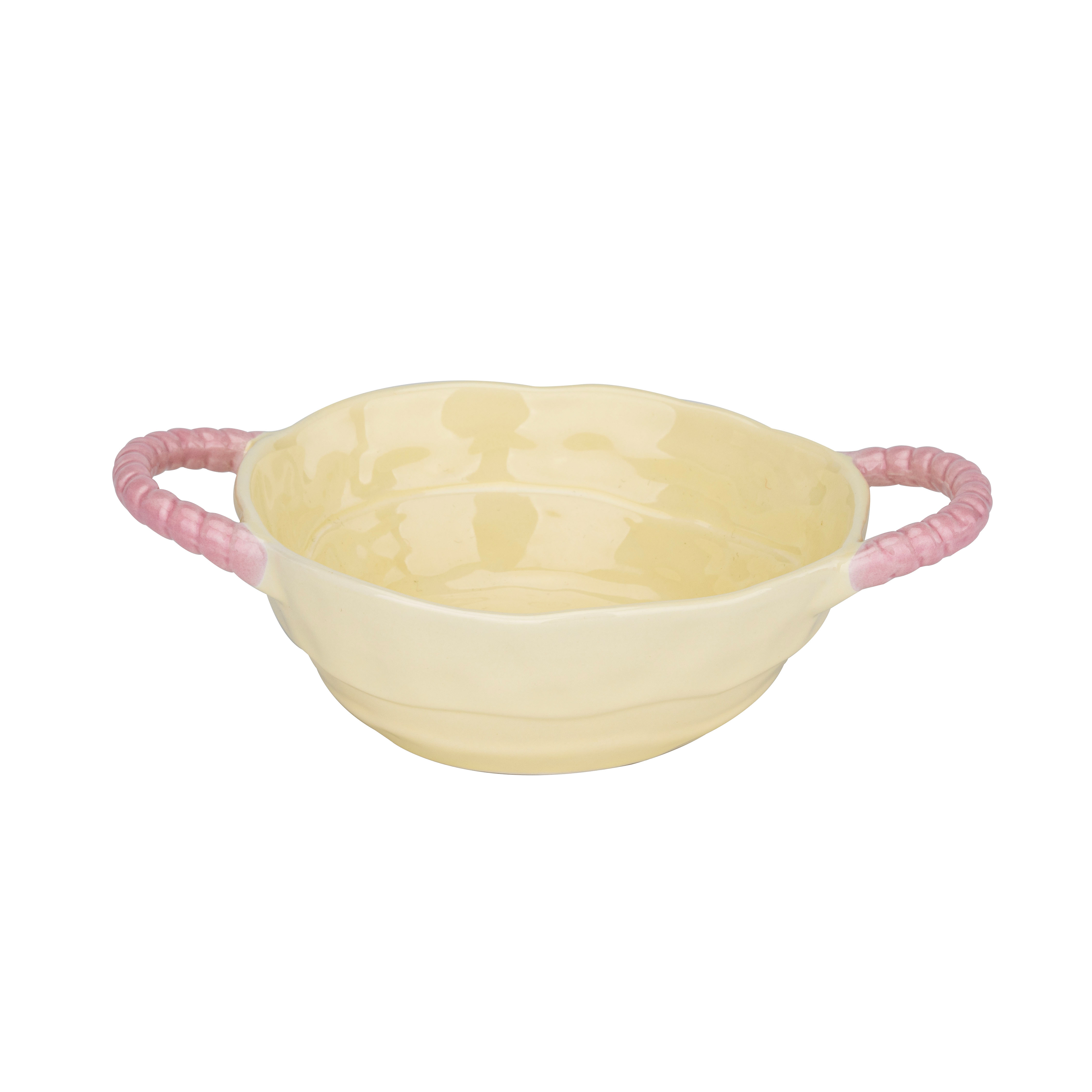 Elitequo 8.5 Inch Double Ear Baking Bowl Yellow