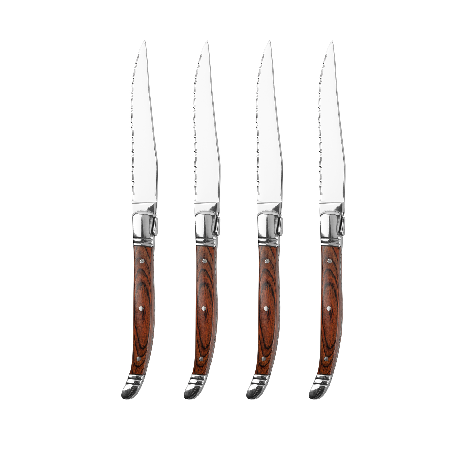 Elite 4PC 4.5" Steak Knife Set Brown