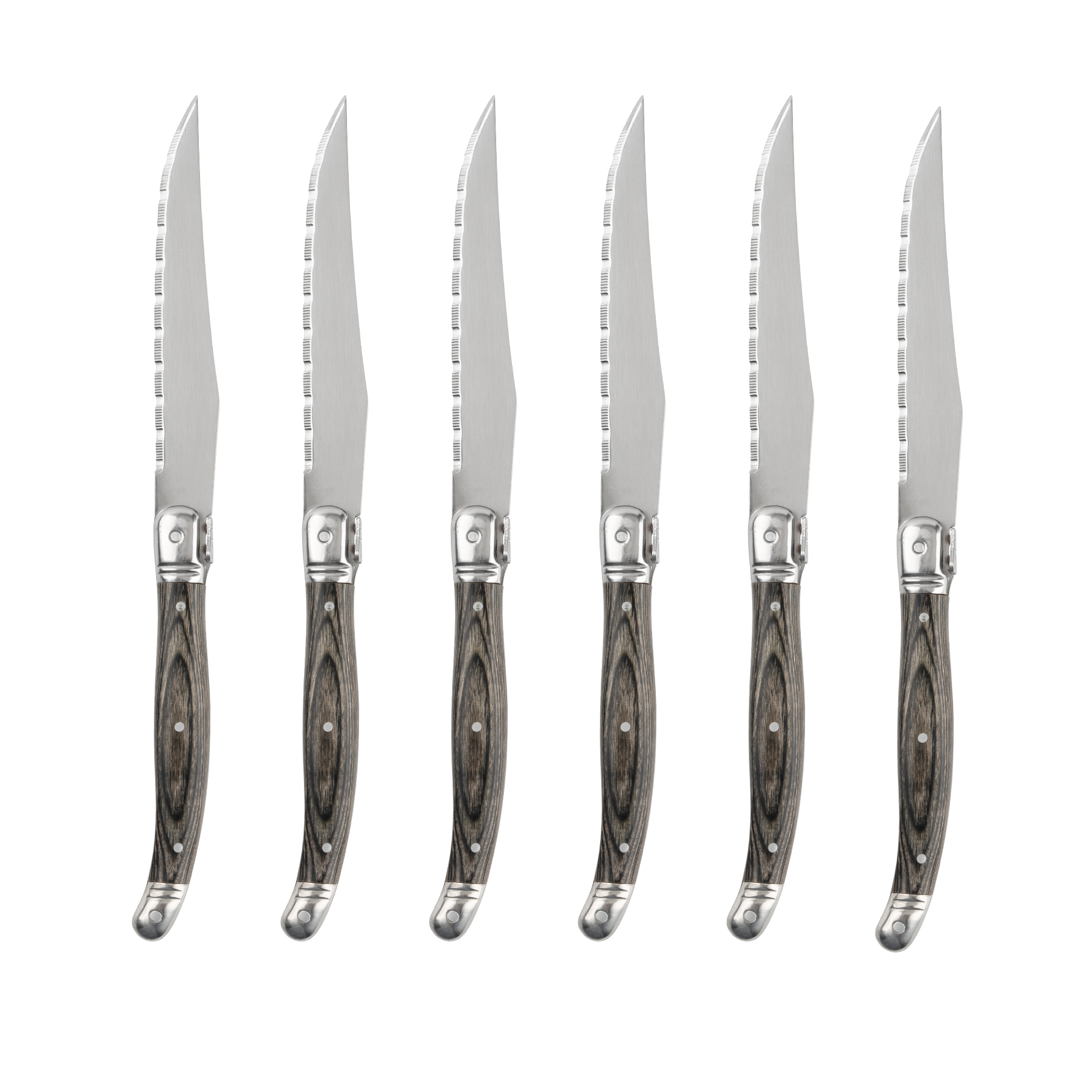Elite 6PC 4.5" Steak Knife Set Grey