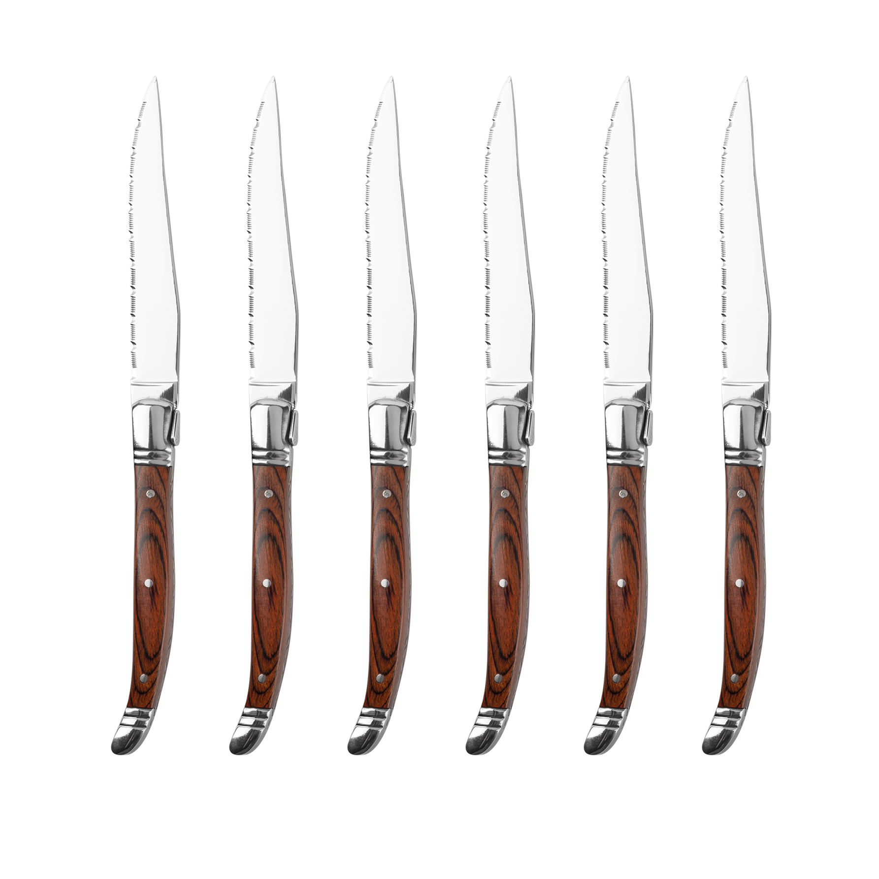 Elite 6PC 4.5" Steak Knife Set Brown