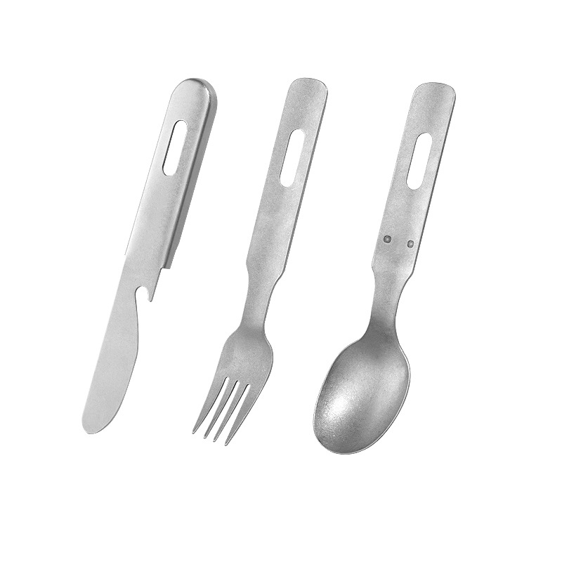Camping Utensils Portable 3 Piece Stainless Steel Set