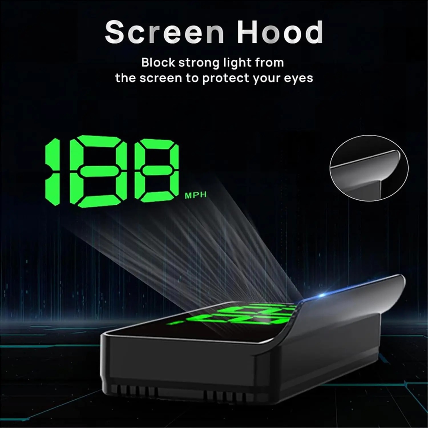 GPS HUD Speedometer for Cars – Large MPH Display, Auto Brightness, USB Plug & Play