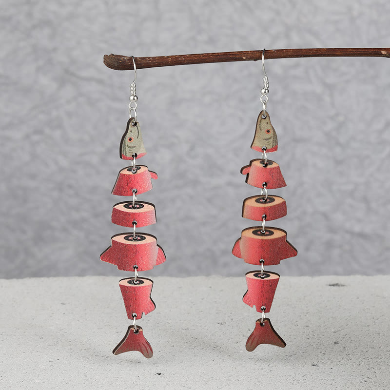 Funnycutting Fish Eco-friendly Acrylic And Wood Earring - image 9