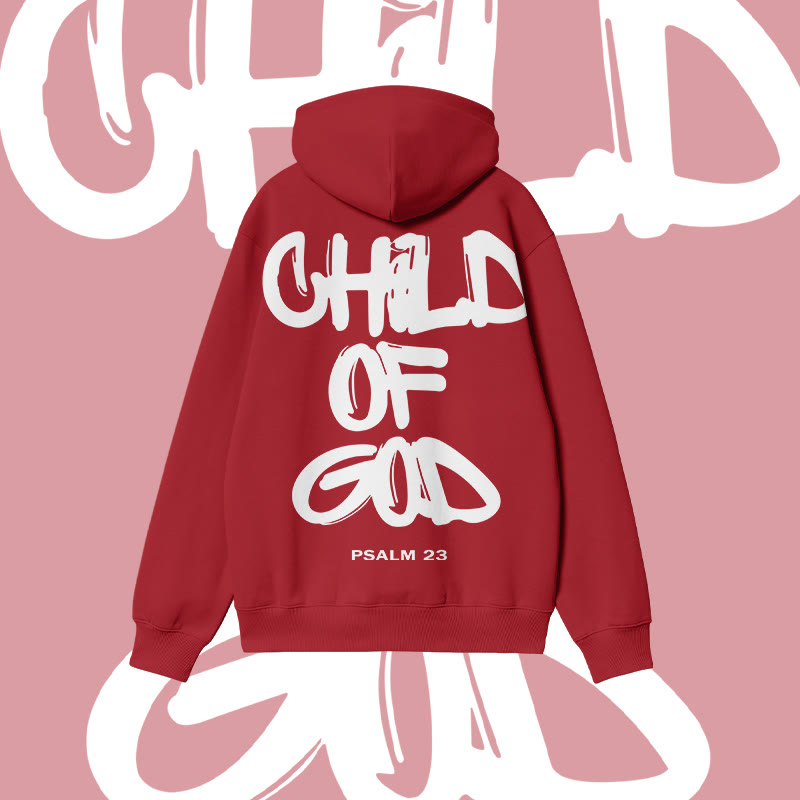 100% Cotton Child Of God Print Hoodie - Red - 2XL - image 10