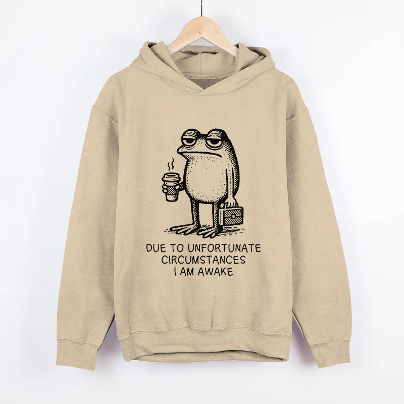 Unisex Decadent Frog  Pattern Long Sleeved Hoodie - Apricot - US44-46(8XL) - image 3