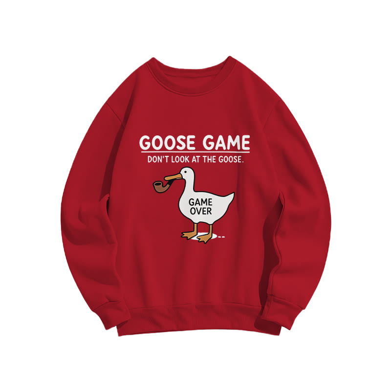 Funny Goose Game Pattern Crew Neck Sweatshirt - Red - US16-18(2XL) - image 6