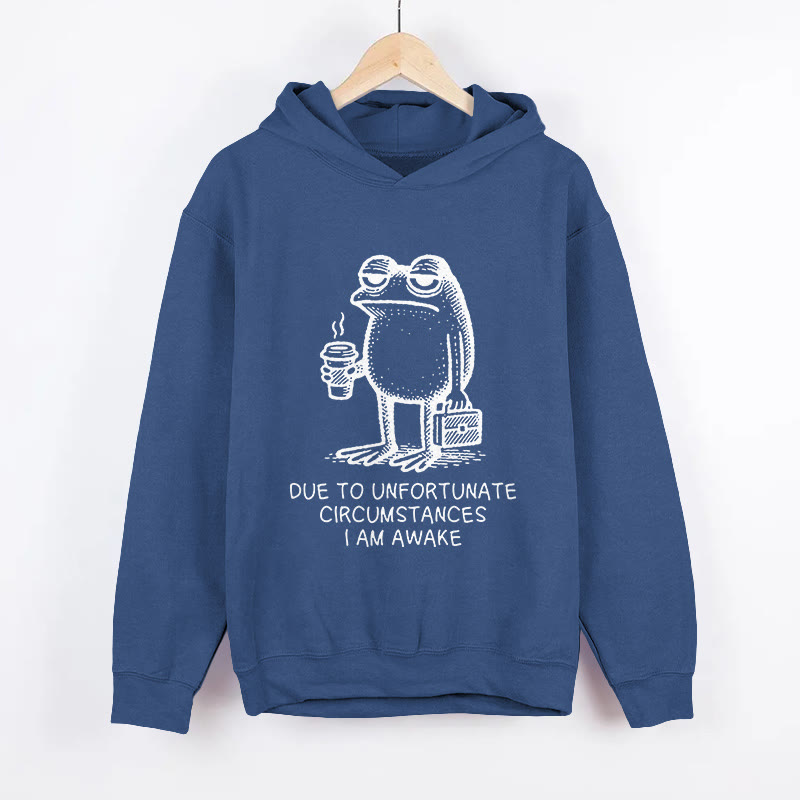 Unisex Decadent Frog  Pattern Long Sleeved Hoodie - Dark Blue - US44-46(8XL) - image 4