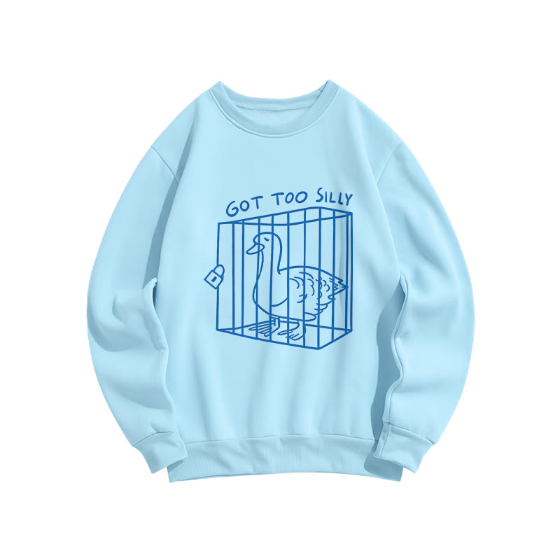 Got Too Silly Duck Pattern Crew Neck Sweatshirt - Blue - US16-18(2XL) - image 3