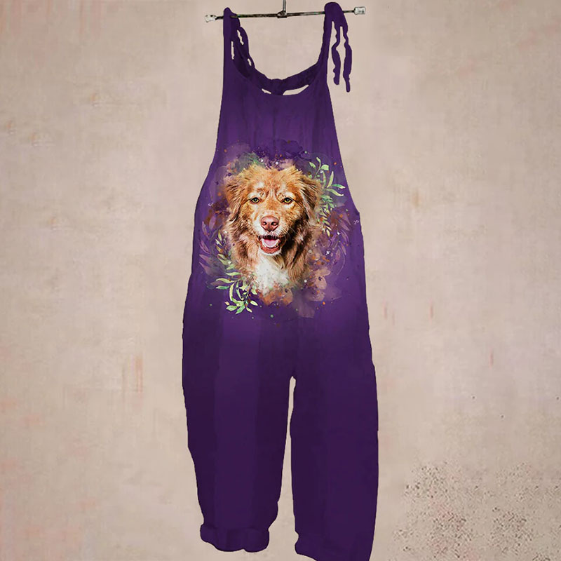Women's Golden Retriever Print Jumpsuit
