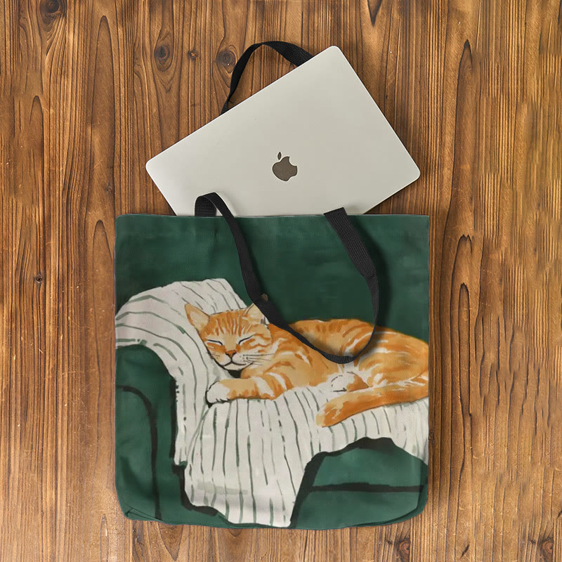 Cute Sleeping Cat Print Bag - image 2