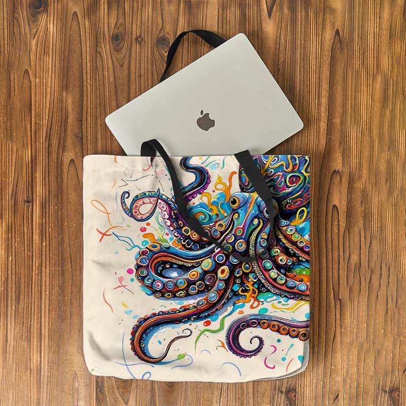 Vintage Rainbow Octopus Art Print Bag - image 2