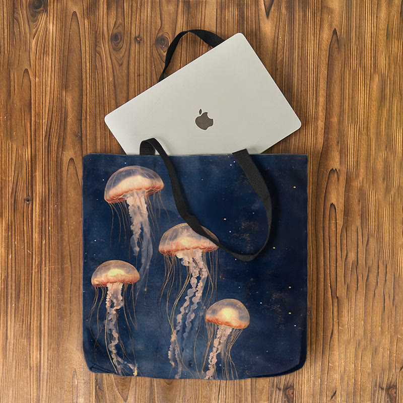 Vintage Lovely Orange Jellyfish Art Print Bag - image 2