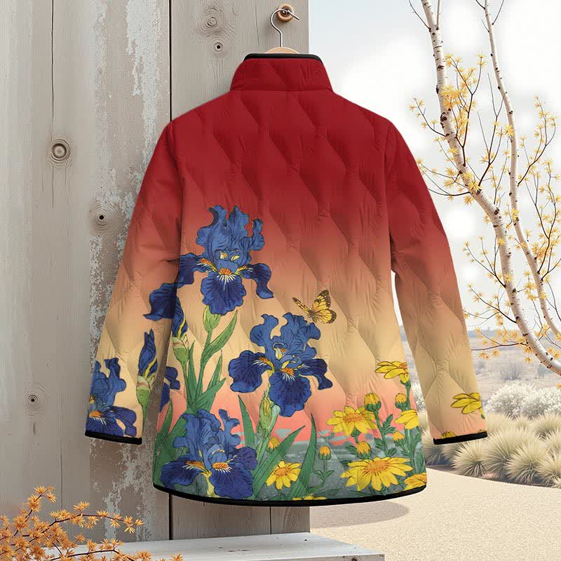 Japanese Watercolor Sunflower Art Print Outerwear Jackets - image 2