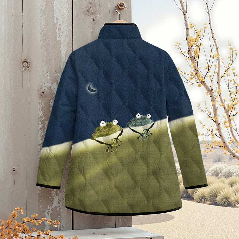 Simple Frog Color Block Outerwear Jackets - image 2