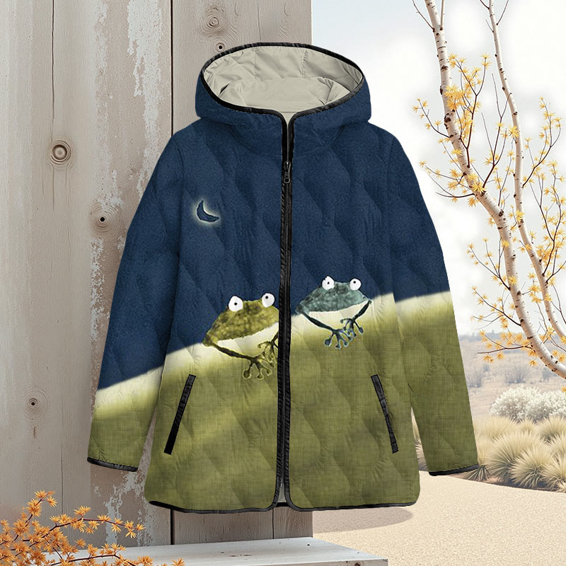 Simple Frog Color Block Art Print Zipper Jackets - image 2