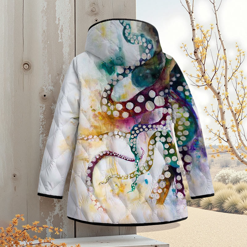 Watercolor Ombre Octopus Art Print Zipper Jackets - image 2