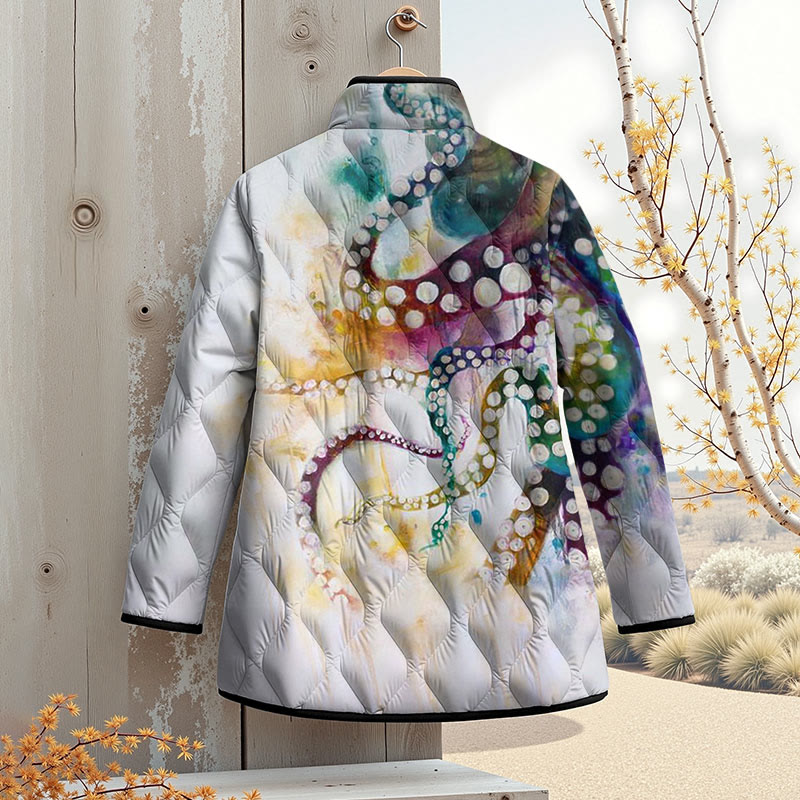 Watercolor Ombre Octopus Art Print Outerwear Jackets - image 2