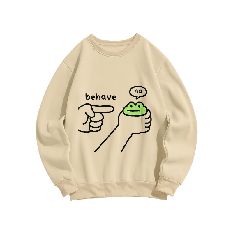 Dishonest Frog Print Long Sleeve Sweatshirt - Apricot - US16-18(2XL) - image 2