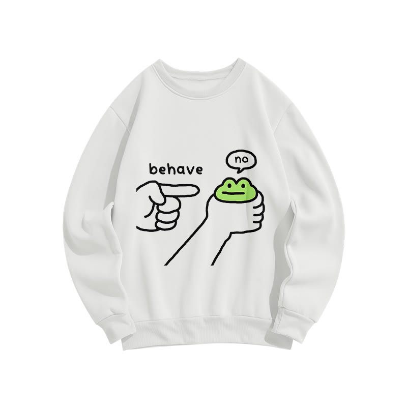 Dishonest Frog Print Long Sleeve Sweatshirt - White - US16-18(2XL) - image 1