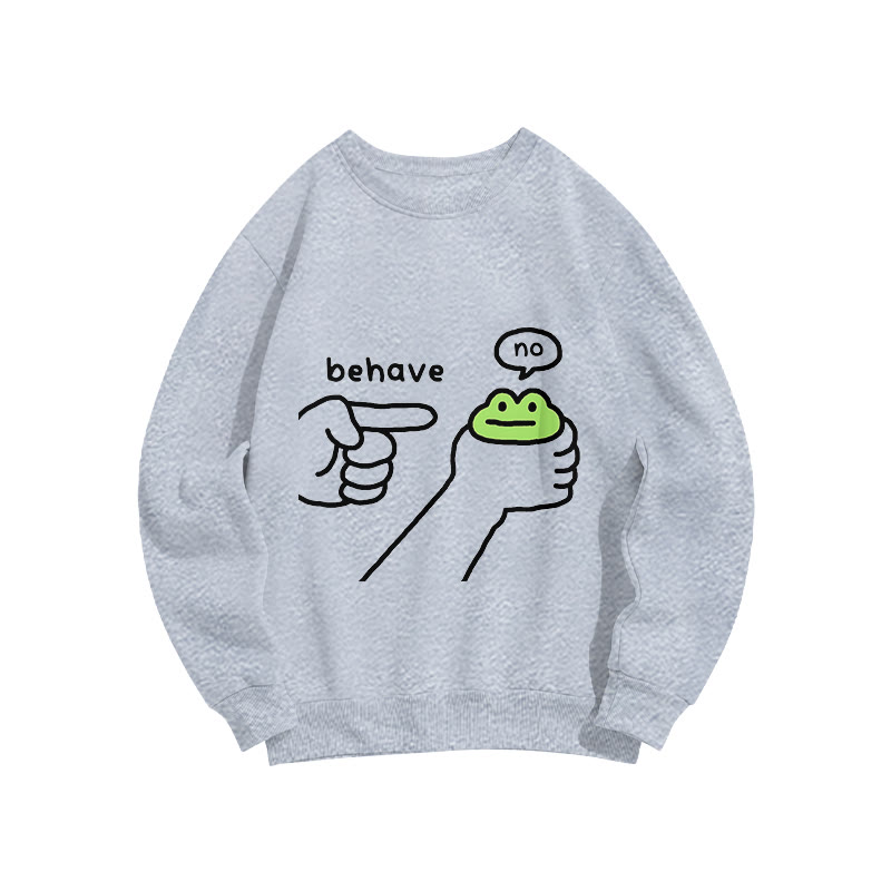 Dishonest Frog Print Long Sleeve Sweatshirt - Grey - US16-18(2XL) - image 3