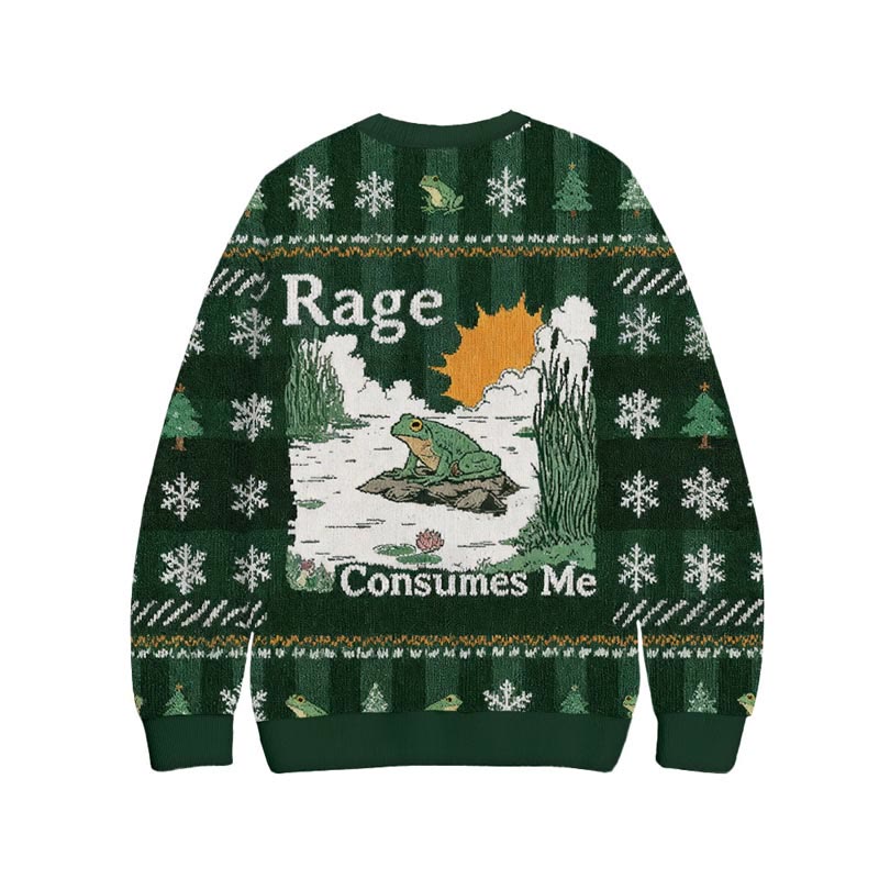 Rage Consumes Me Frog Pond Long Sleeved Sweater - image 2