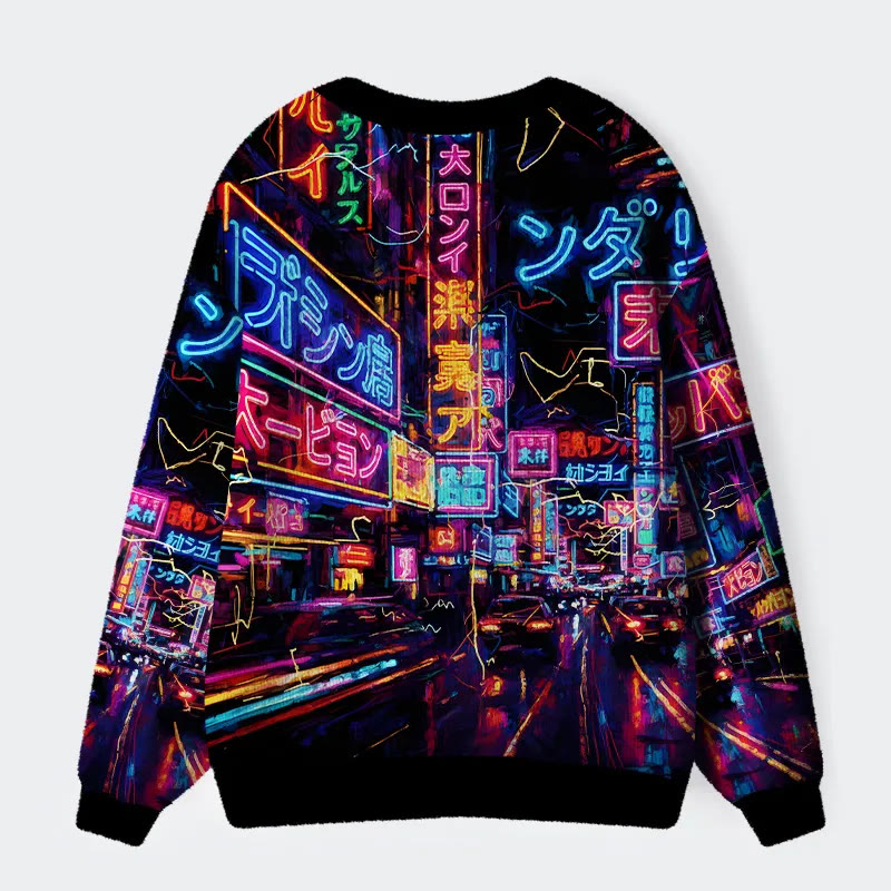 Tokyo Street Scene Long Sleeved Sweater Cardigan - image 2
