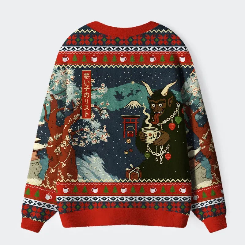Krampus Japan Long Sleeved Sweater Cardigan - image 2