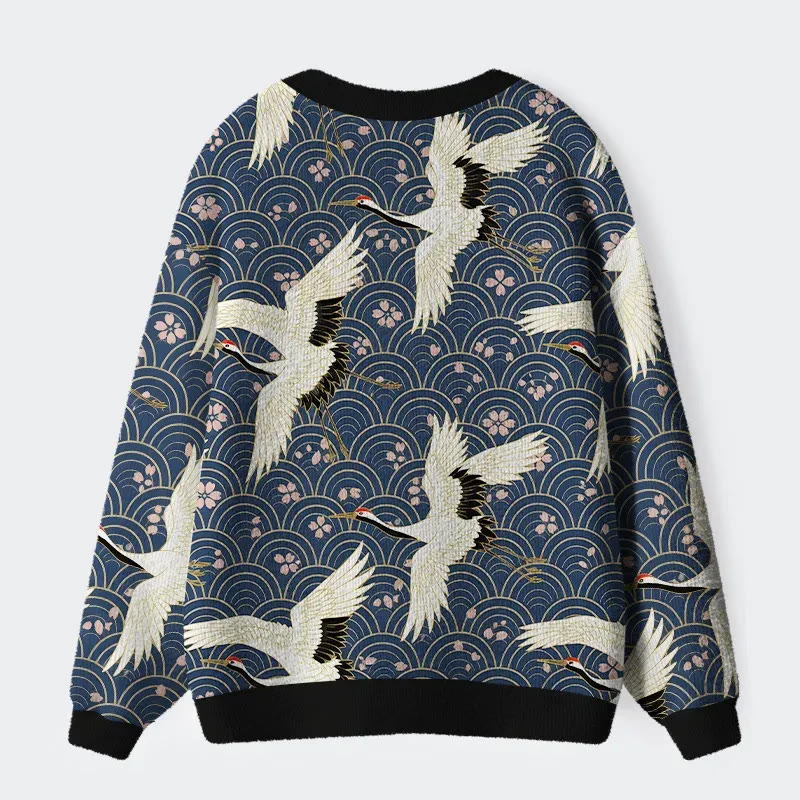 White Crane Japan Long Sleeved Sweater Cardigan - image 2