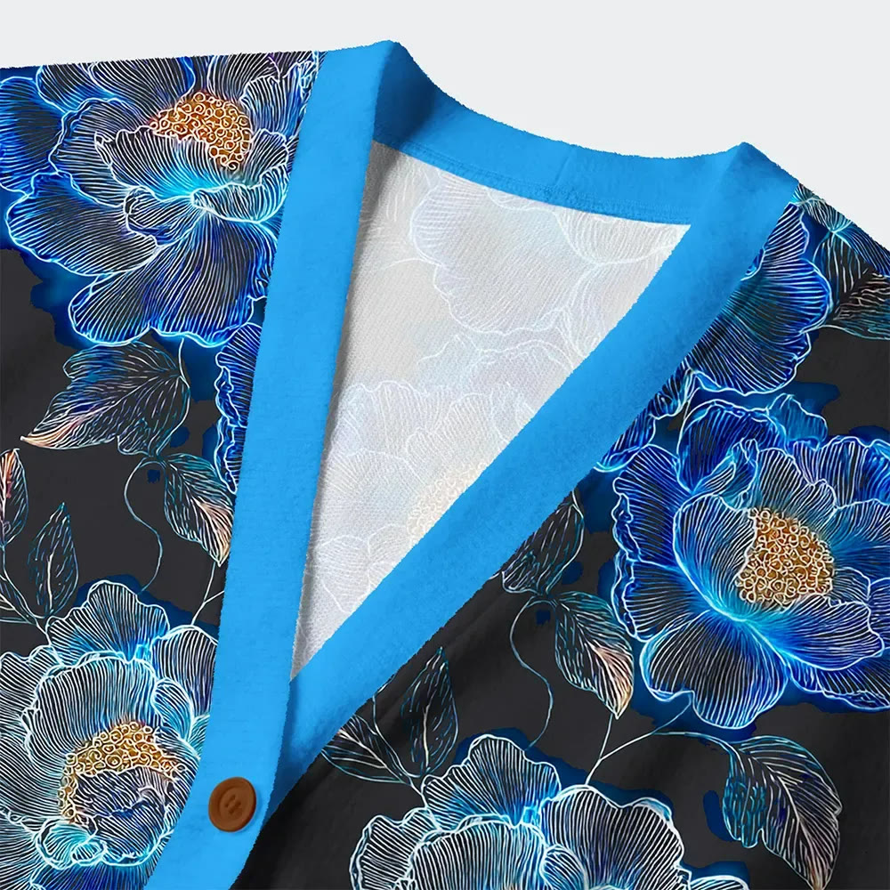 The Sea Of Flowers In The Darkness Long Sleeved Sweater Cardigan - image 3