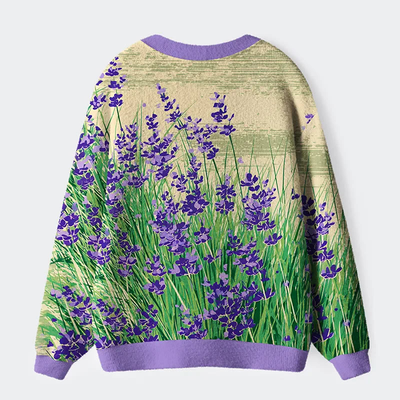 Lavender Meadow Long Sleeved Sweater Cardigan - image 2