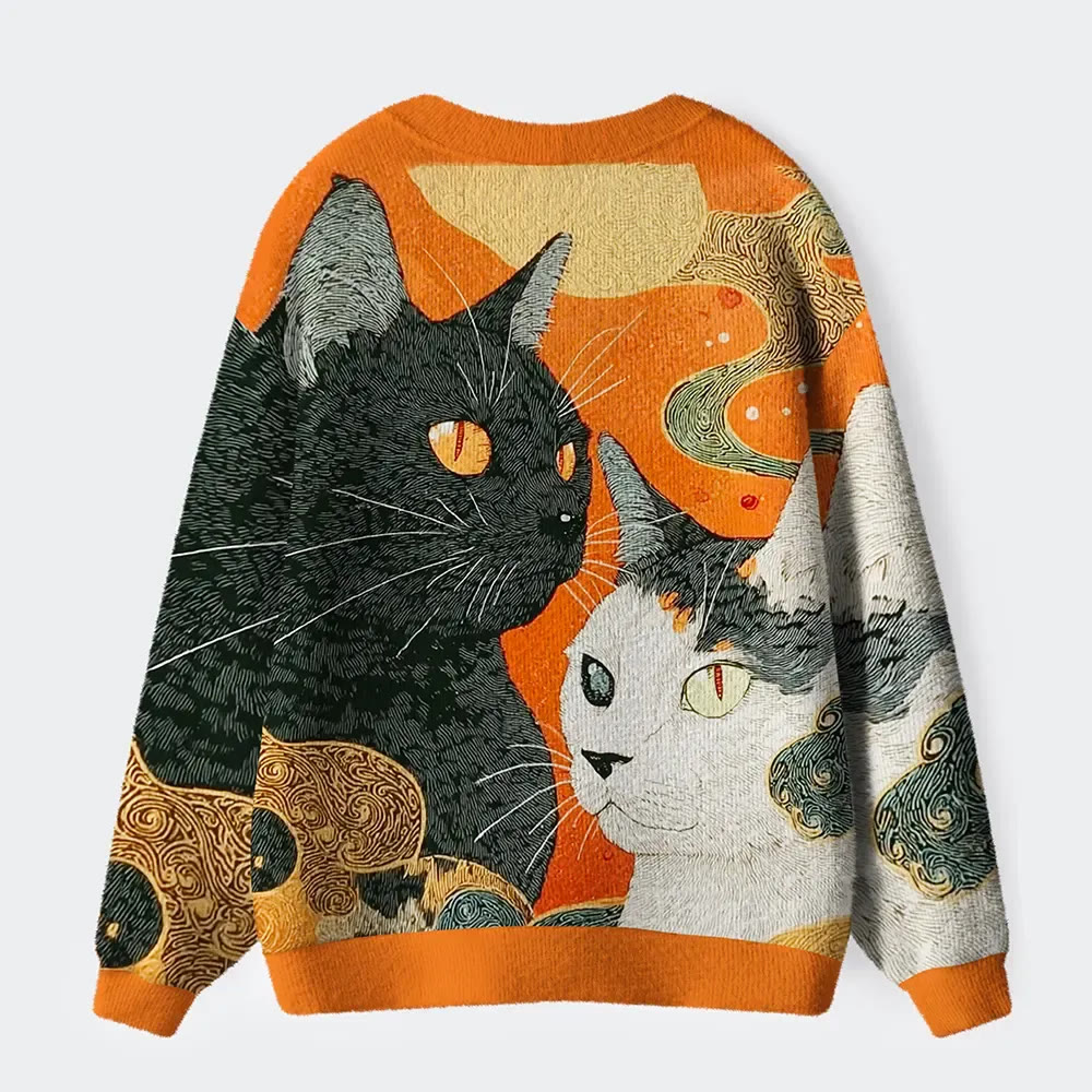 I Don't Need Therapy I Have My Cat To Judge Me Instead Long Sleeved Sweater Cardigan - image 2