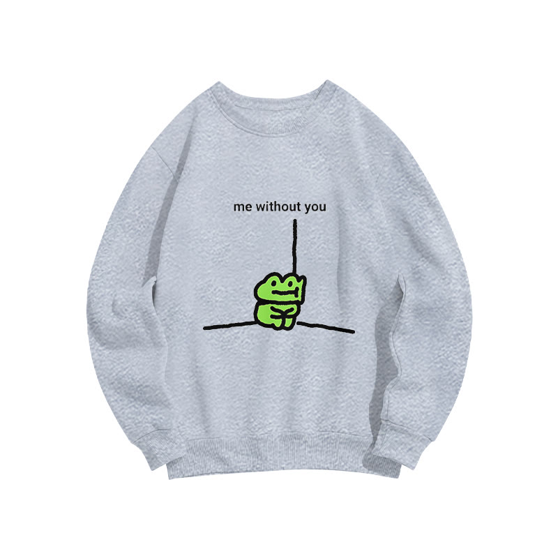 “Me Without You” Frog Long Sleeve Sweatshirt - Grey - US16-18(2XL) - image 2