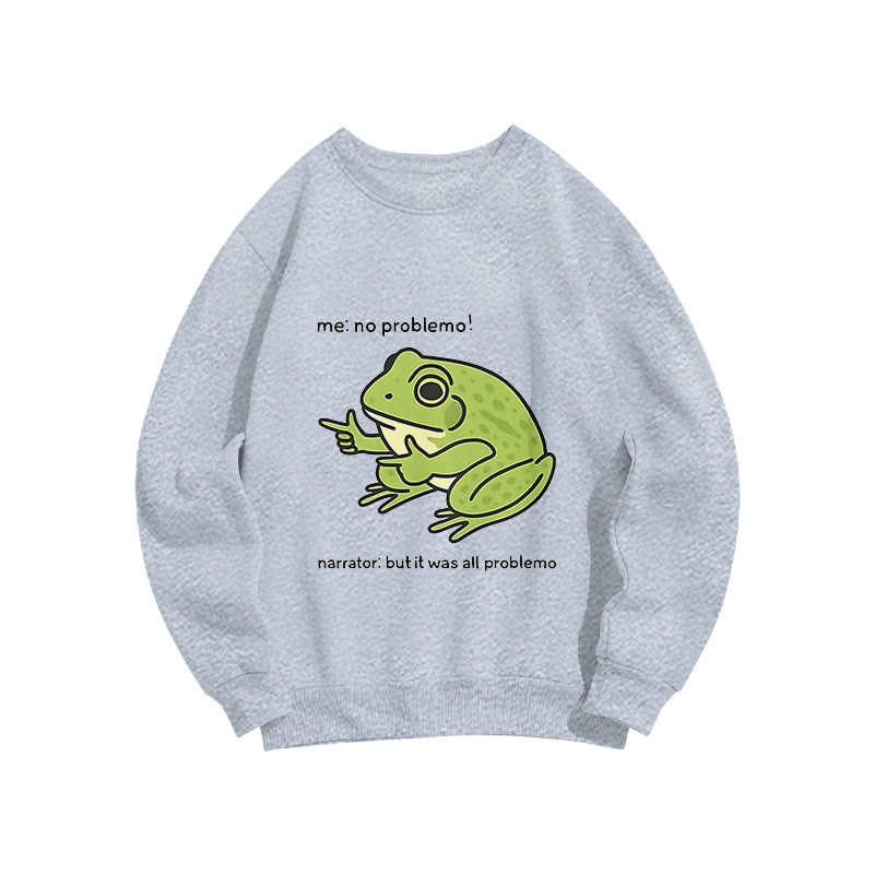 Stupid Frog Meme Long Sleeve Sweatshirt - Grey - US16-18(2XL) - image 2