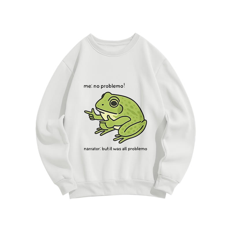 Stupid Frog Meme Long Sleeve Sweatshirt - White - US16-18(2XL) - image 1