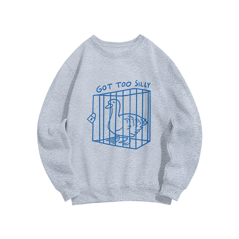 Got Too Silly Duck Pattern Crew Neck Sweatshirt - Grey - US16-18(2XL) - image 2