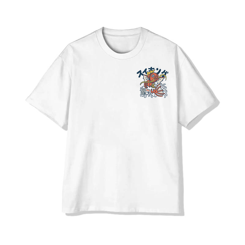 Unisex Koi King Print Short Sleeve Crew Neck T-Shirt - image 2
