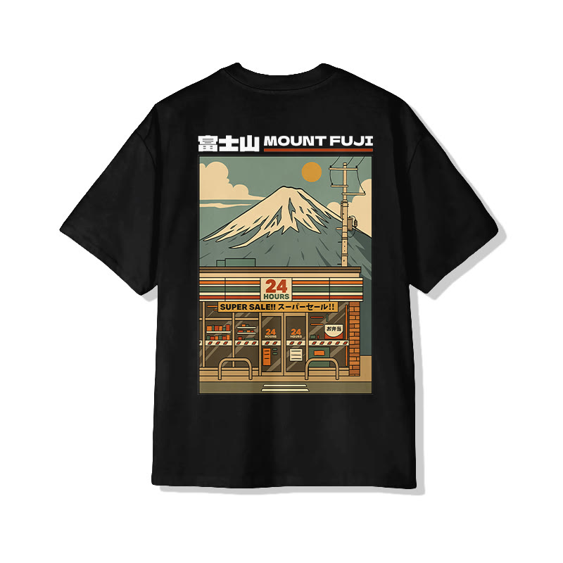 Unisex Fuji Mart Print Short-Sleeve Crew Neck T-Shirt - Black - 2XL - image 3