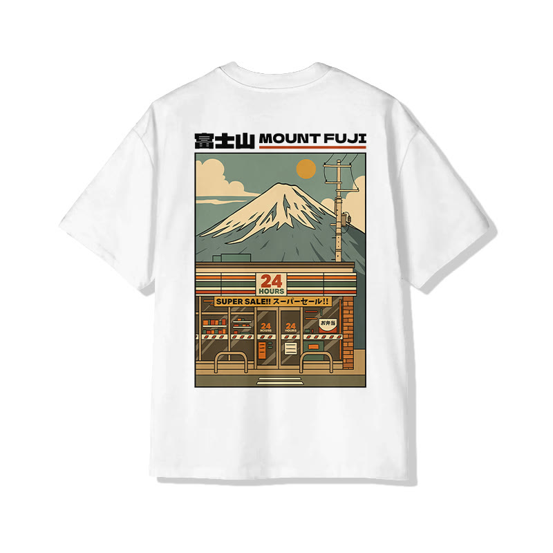 Unisex Fuji Mart Print Short-Sleeve Crew Neck T-Shirt - White - 2XL - image 1