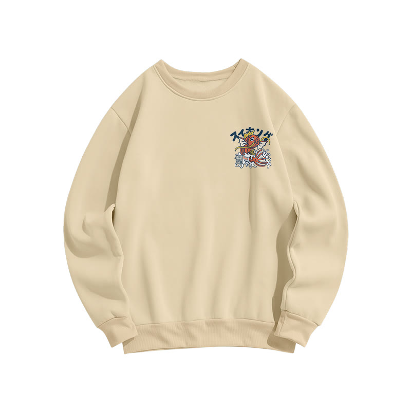 Unisex Koi King Print Long Sleeve Crew Neck Sweatshirt - image 4