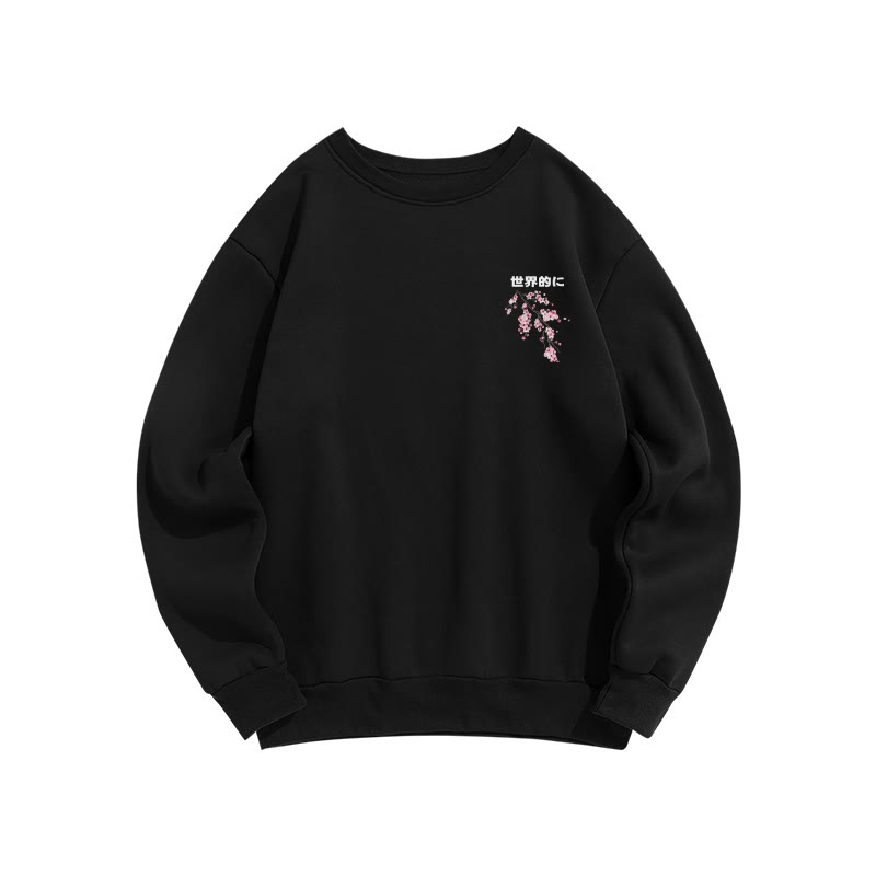 Unisex Cherry Blossom  Print Long Sleeve Crew Neck Sweatshirt - image 2