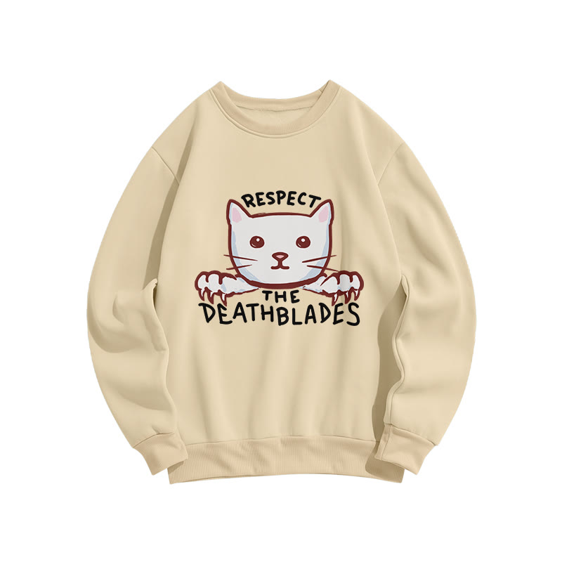 Unisex Cat  Print Long Sleeve Crew Neck Sweatshirt - Apricot - US16-18(2XL) - image 3