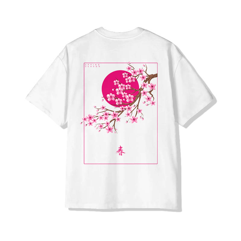 Unisex Spring Blossom Print  Short Sleeve Crew Neck T-Shirt - image 1